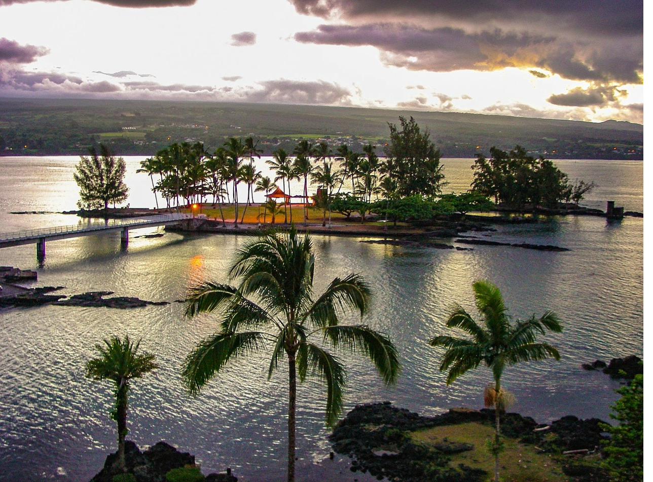 Big Island Hawaii coastline with waterfalls
